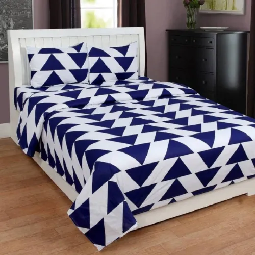 Image of Panipat Double 3D Printed Fitted & Flat Bedsheet