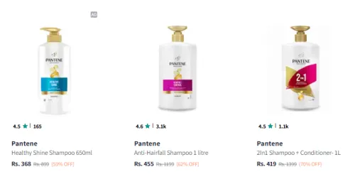 Image of Pantene Beauty Product Minimum 60% Discount