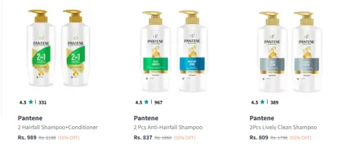 Image of pantene Shampoo Minimum 50% Discount