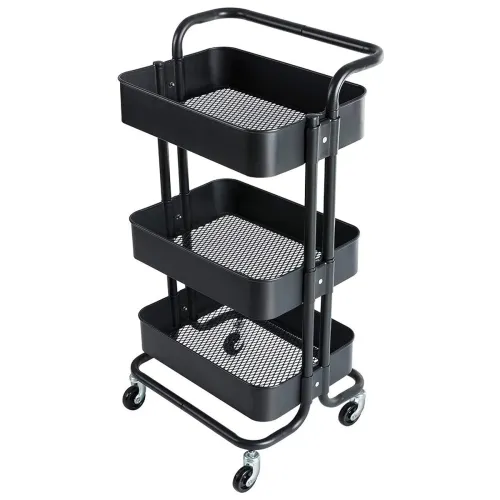 Image of PANTH 3‑Tier Kitchen Storage Trolley Rack (with Wheels)