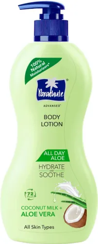 Image of Parachute All Day Aloe Body Lotion for Women & Men, 100% Natural, 72h Moisturisation