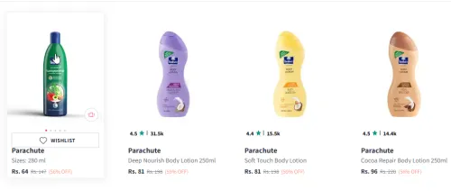 Image of Parachute Beauty Product Starting At @₹64