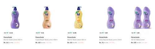 Image of Parachute Bodylotion up to 71% discount