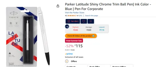 Image of Parker Latitude Shiny Chrome Trim Ball Pen