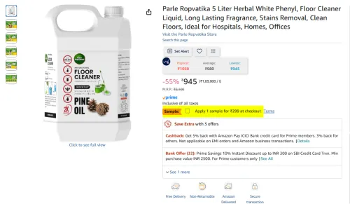 Image of Parle Ropvatika 5 Liter Herbal White Phenyl, Floor Cleaner Liquid