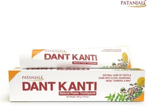 Image of PATANJALI Dant Kanti Natural Toothpaste for Teeth Whitening, No Colors Toothpaste (200 g)