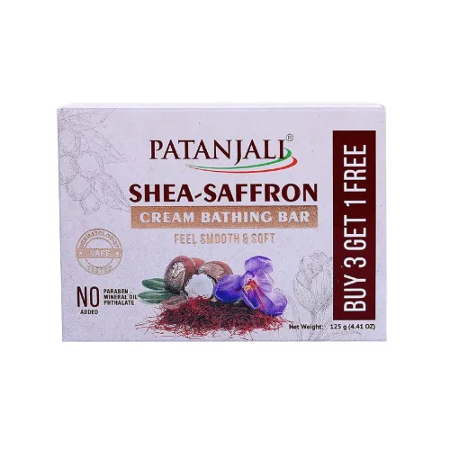 Image of Patanjali Shea Saffron Body Cleanser: soap, 125gms * pack of 4.