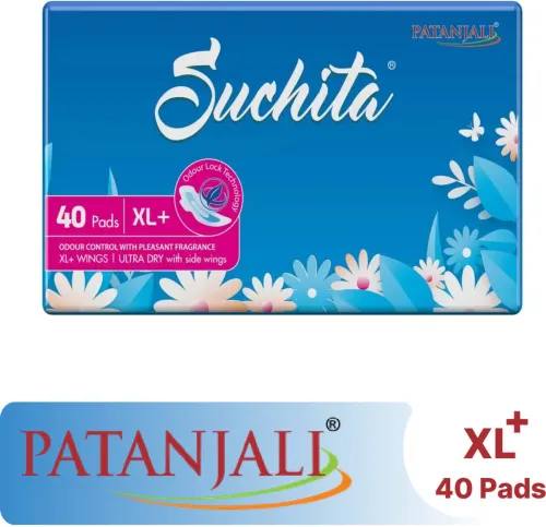 Image of PATANJALI Suchita XL+ 320 mm Sanitary Pad (Pack of 40)
