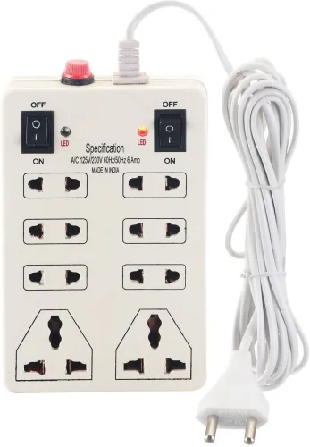Image of Pennon Mini Strip 8+2 Extension Board, 8 Sockets 2 Switches, 2m Cord