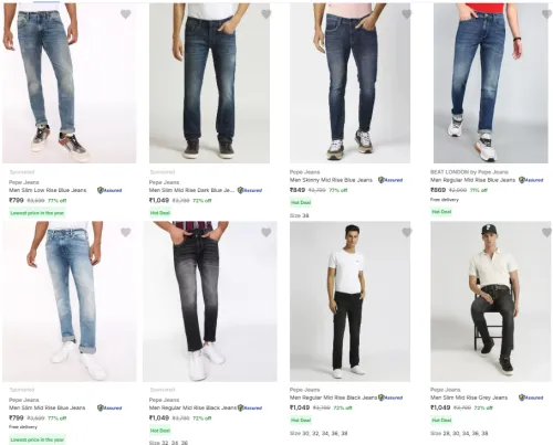 Image of Pepe Jeans for Men,s Minimum 70% DISCOUNT