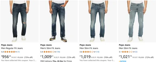 Image of Pepe Jeans Men Regular Fit Jeans up to 76% Discount