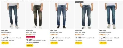 Image of Pepe Jeans Men's Jeans minimum 71% Discount