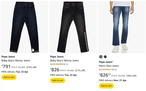 Image of Pepe Jeans Men's Skinny Jeans Starting Price At @ ₹ 791