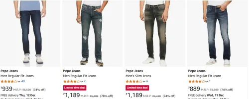 Image of Pepe Jeans Men's Slim Jeans up to 78% Discount