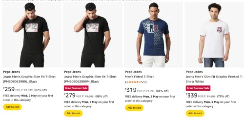 Image of Pepe Jeans Men's T-Shirt at 80% Off 