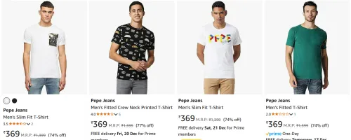 Image of Pepe Jeans Men's T-Shirt up to 79% Discount