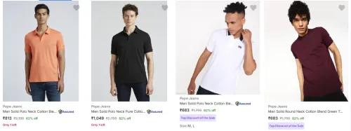 Image of Pepe Jeans Men's T Shirts at minimum 60% Discount