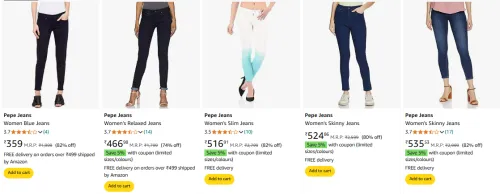 Image of Pepe Jeans Women Jeans up to 82% Discount+ Extra Coupon Discount