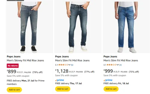 Image of Pepe Men Fashion Jeans Minimum 70% Discount