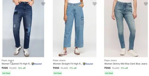 Image of PEPE Women Fashion Jeans Minimum 70% Discount