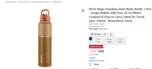 Image of Perch Magic Stainless Steel Water Bottle 1 litre