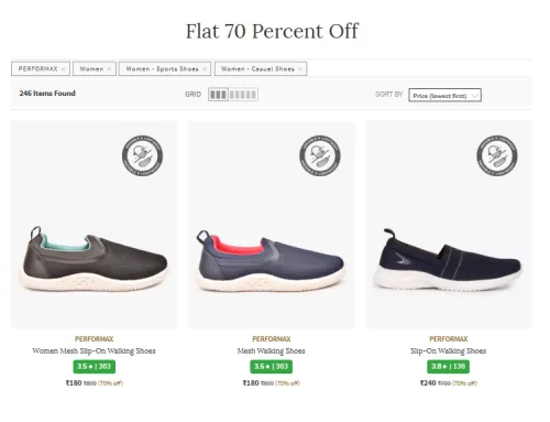 Image of Performax Men’s Sports Shoes Flat 70 Percent Off Discount.