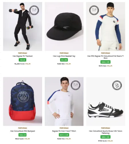 Image of Performax Sports Clothing Men,s Flat 70% Percent Discount.