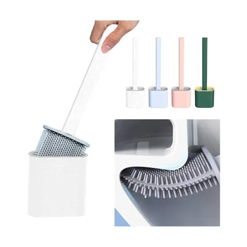 Image of Perpetual Silicone Water Drop Toilet Brush and Holder Set 2 Pcs