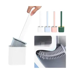 Perpetual Silicone Water Drop Toilet Brush and Holder Set 2 Pcs