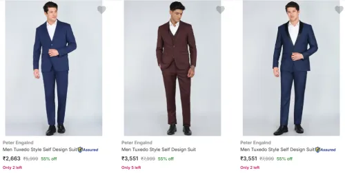 Image of Peter Engalnd Men's Readymade Suits Flat 55% DIscount