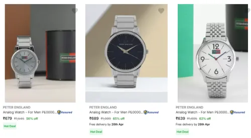 Image of PETER ENGLAND Men Analog Fashion Minimum 60% Discount