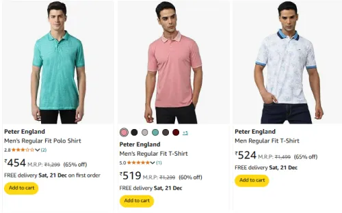 Image of Peter England Men's Polo Shirt up to 65% Discount