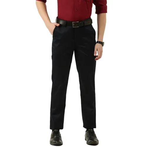 Image of Peter England Men's Slim Fit Mid Rise Pants