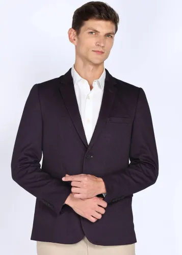 Image of PETER ENGLAND Men Self Design Single Breasted Formal Blazer