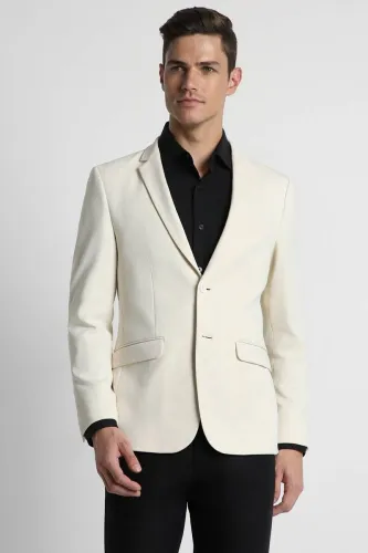 Image of PETER ENGLAND Men Solid Single Breasted Formal Blazer