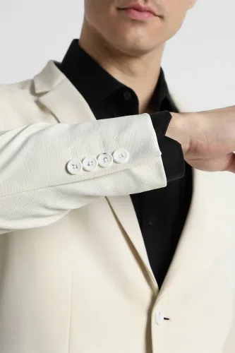 Image of PETER ENGLAND Men Solid Single Breasted Casual Blazer  