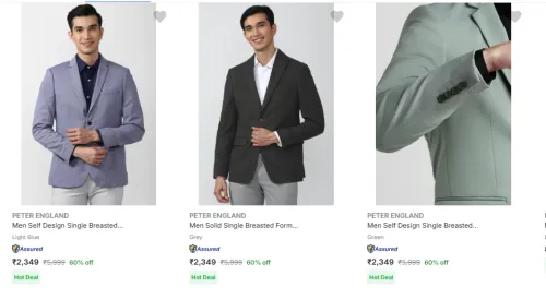 Image of Peter England Men's Blazers Minimum 60% Discount