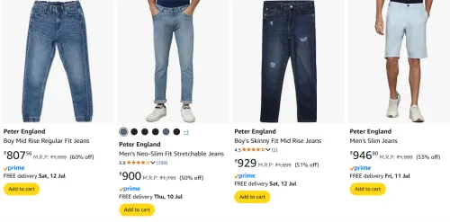 Image of Peter England Men's Jeans starting @ ₹807