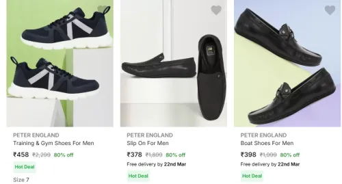 Image of PETER ENGLAND Shoes For Men Flat 80% Discount