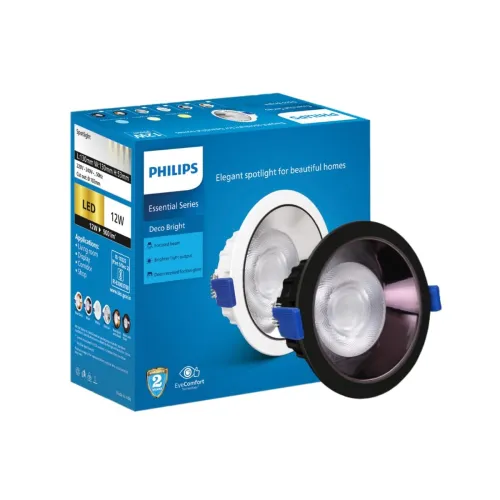 Image of PHILIPS 12 Watt Black Round Spot Light