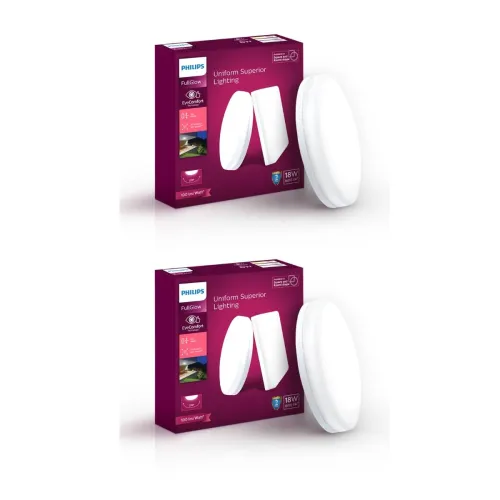 Image of PHILIPS 18W Round LED Surface Downlighter – Pack of 2, Cool Day Light