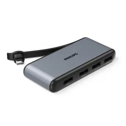PHILIPS 4 in 1 Type C USB HUB with USB C to 4 x USB A Type C Port Devices.