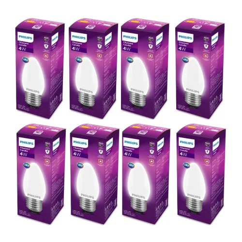 Image of PHILIPS 4-watt Filament Candle LED Bulb Pack of 8