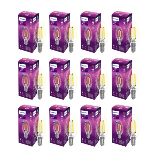 Image of PHILIPS 4-watt Filament Candle LED Bulb Pack of 12