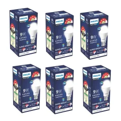 Philips 4 star Ace Saver 9-Watt B22 LED Bulb,Cool Day Light, Pack of 6