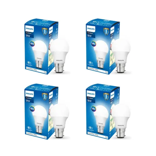Image of Philips 9W Multipack B22 LED Cool Day White Bulb Pack of 4 Ace Saver