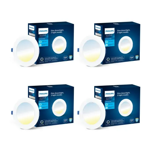 Image of PHILIPS Astra Sleek 10W LED Downlighter (3-in-1, Pack of 4)