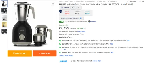 Image of PHILIPS by Phlips Daily Collection 750 W Mixer Grinder
