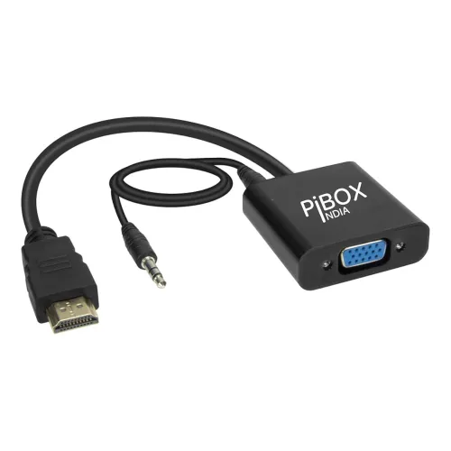 Image of pibox India HDMI to VGA with Audio Adapter, Gold-Plated
