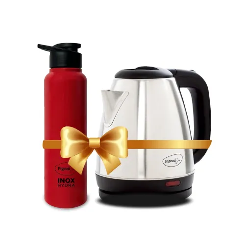 Image of Pigeon 1.5 Litre Hot Kettle and Stainless Steel Water Bottle Combo